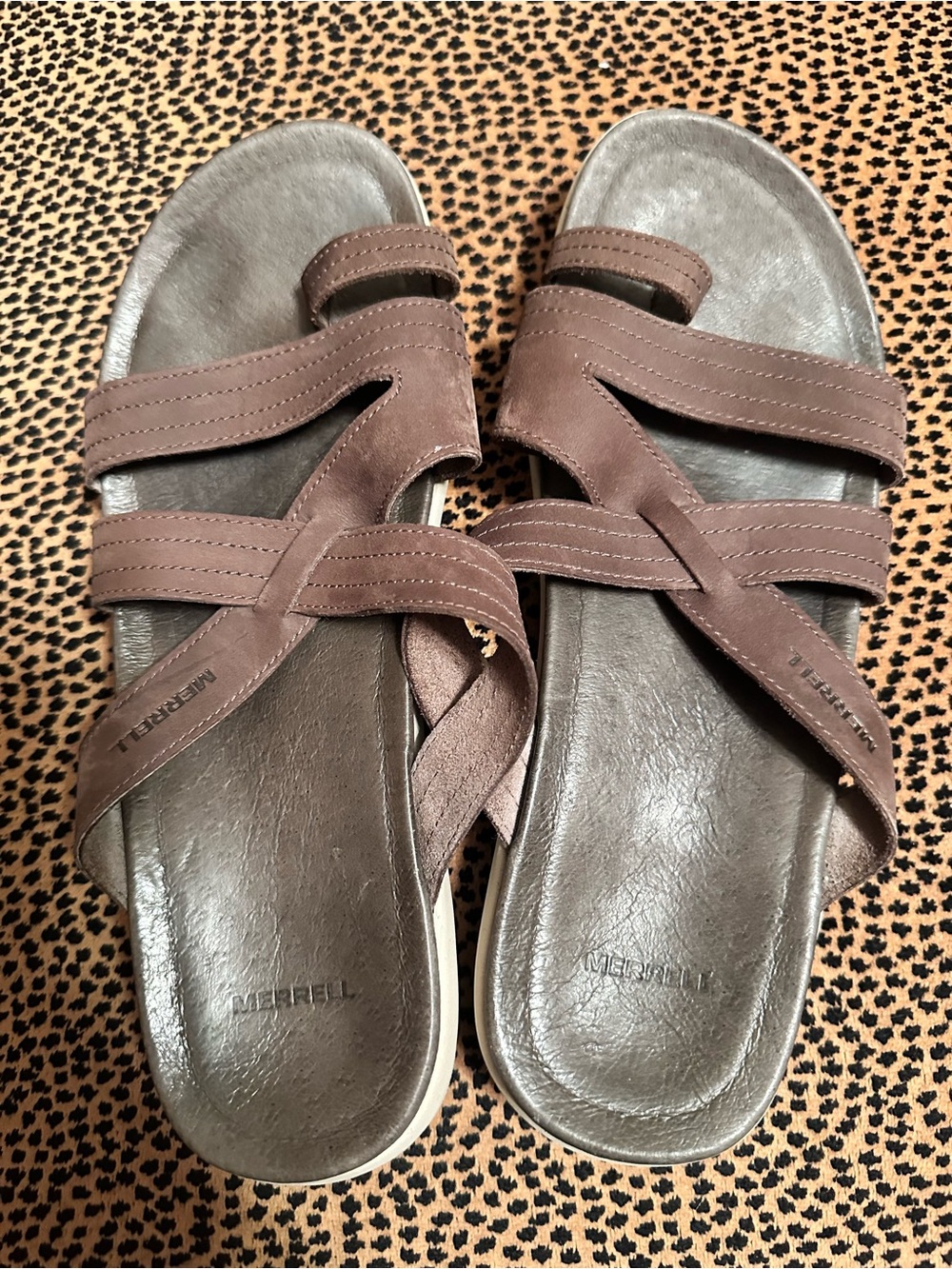 Merrell Bracken Women’s 9 Brown Leather Sandals M-Select Grip Comfort Strappy